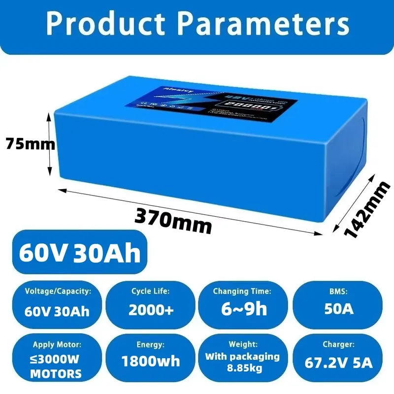 حزمة بطارية ليثيوم 21700 بجهد  - مراجعة 60V 30Ah 21700 Battery Pack وسعره