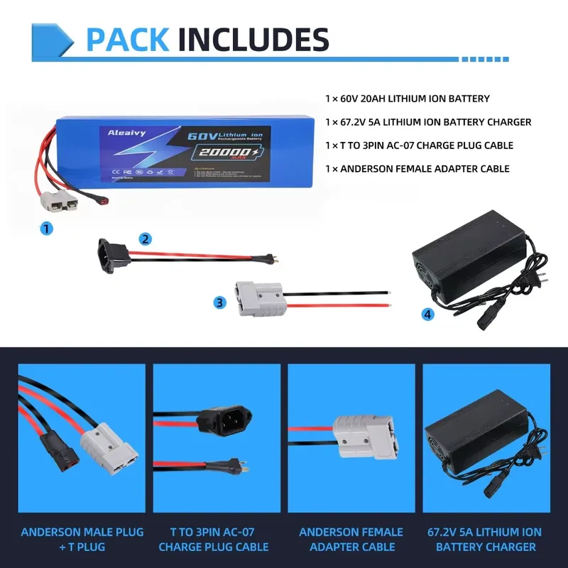حزمة بطارية ليثيوم 21700 بجهد  - مراجعة 60V 30Ah 21700 Battery Pack وسعره