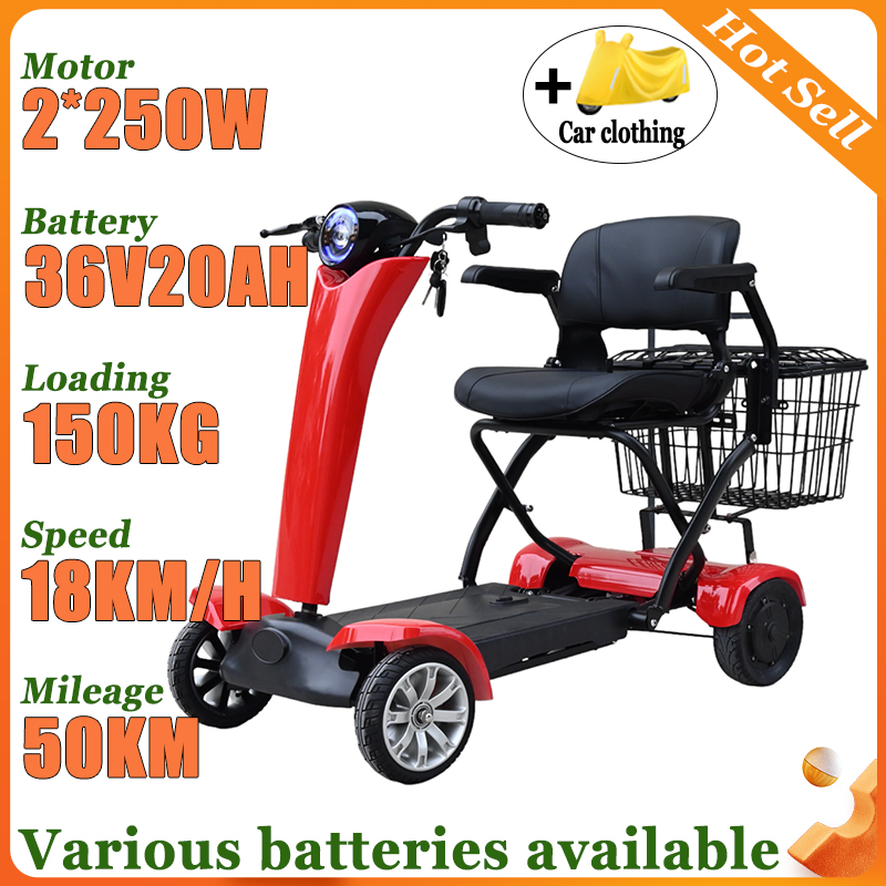 جديد 4-عجلات التلقائي للطي الم - مراجعة Folding Electric Scooter وسعره